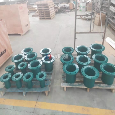 给排水项目伸缩器各零部件生产完毕等待组装